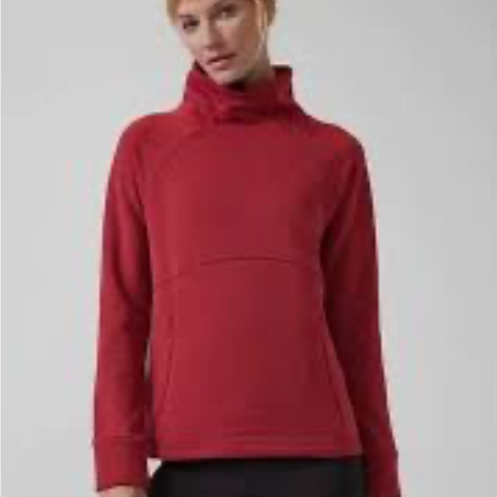 Athleta Women's Vibrant Red Cowl Neck Sweater